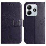 For Xiaomi Redmi Note 14 5G Case PU Leather Owl Tree Imprinted Wallet Phone Cover