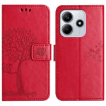For Xiaomi Redmi Note 14 5G Case PU Leather Owl Tree Imprinted Wallet Phone Cover