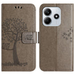 For Xiaomi Redmi Note 14 5G Case PU Leather Owl Tree Imprinted Wallet Phone Cover