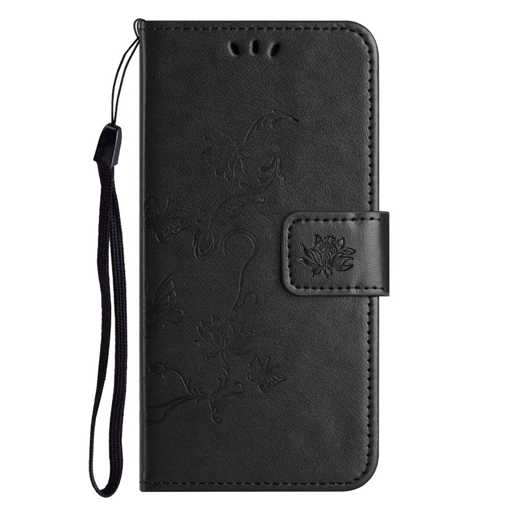 For Xiaomi Redmi Note 14 5G Case Wallet Stand Imprinted Butterfly Flower PU Leather Phone Cover