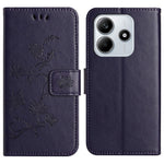 For Xiaomi Redmi Note 14 5G Case Wallet Stand Imprinted Butterfly Flower PU Leather Phone Cover