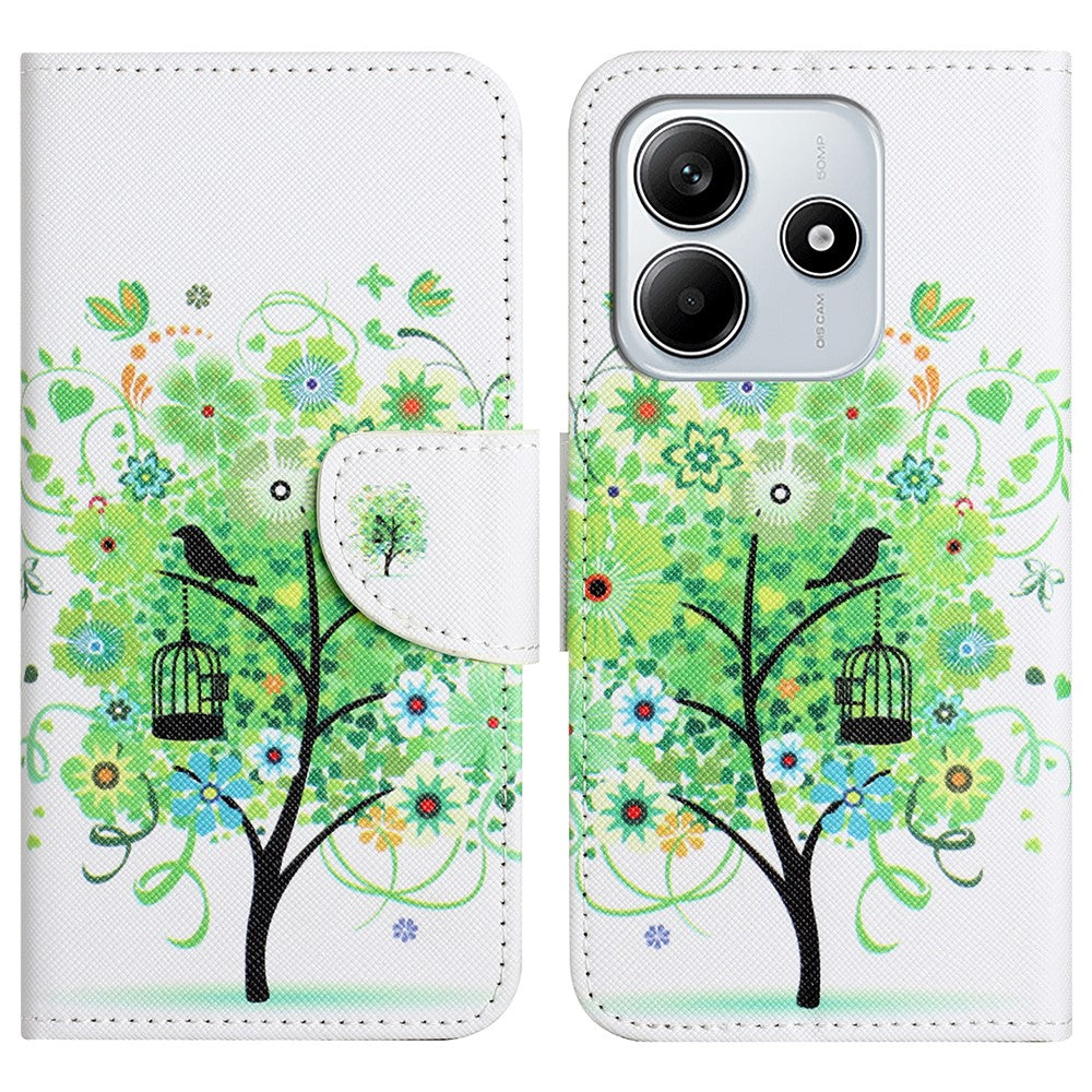For Xiaomi Redmi Note 14 5G Leather Case Pattern Printing Cross Texture Phone Cover