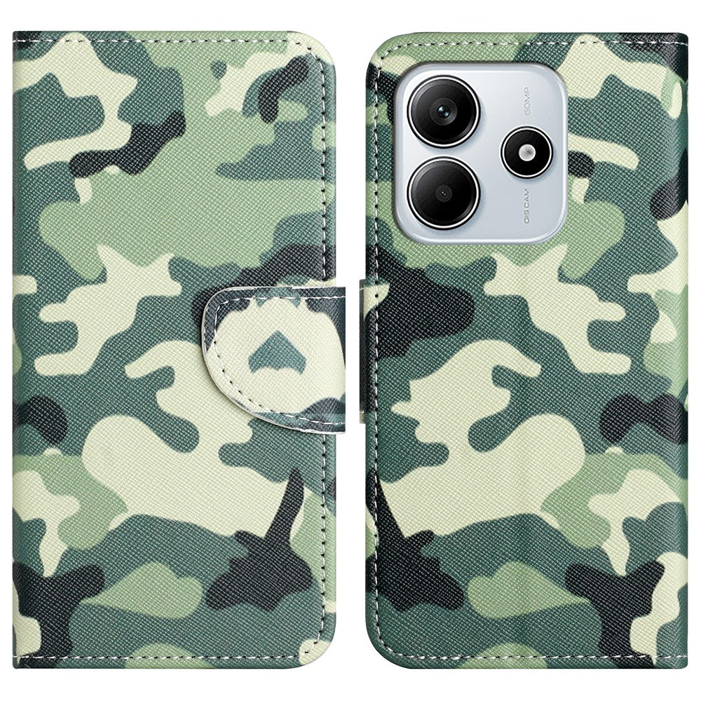 For Xiaomi Redmi Note 14 5G Leather Case Pattern Printing Cross Texture Phone Cover