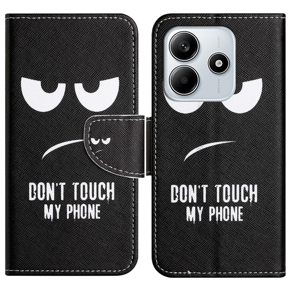 For Xiaomi Redmi Note 14 5G Leather Case Pattern Printing Cross Texture Phone Cover