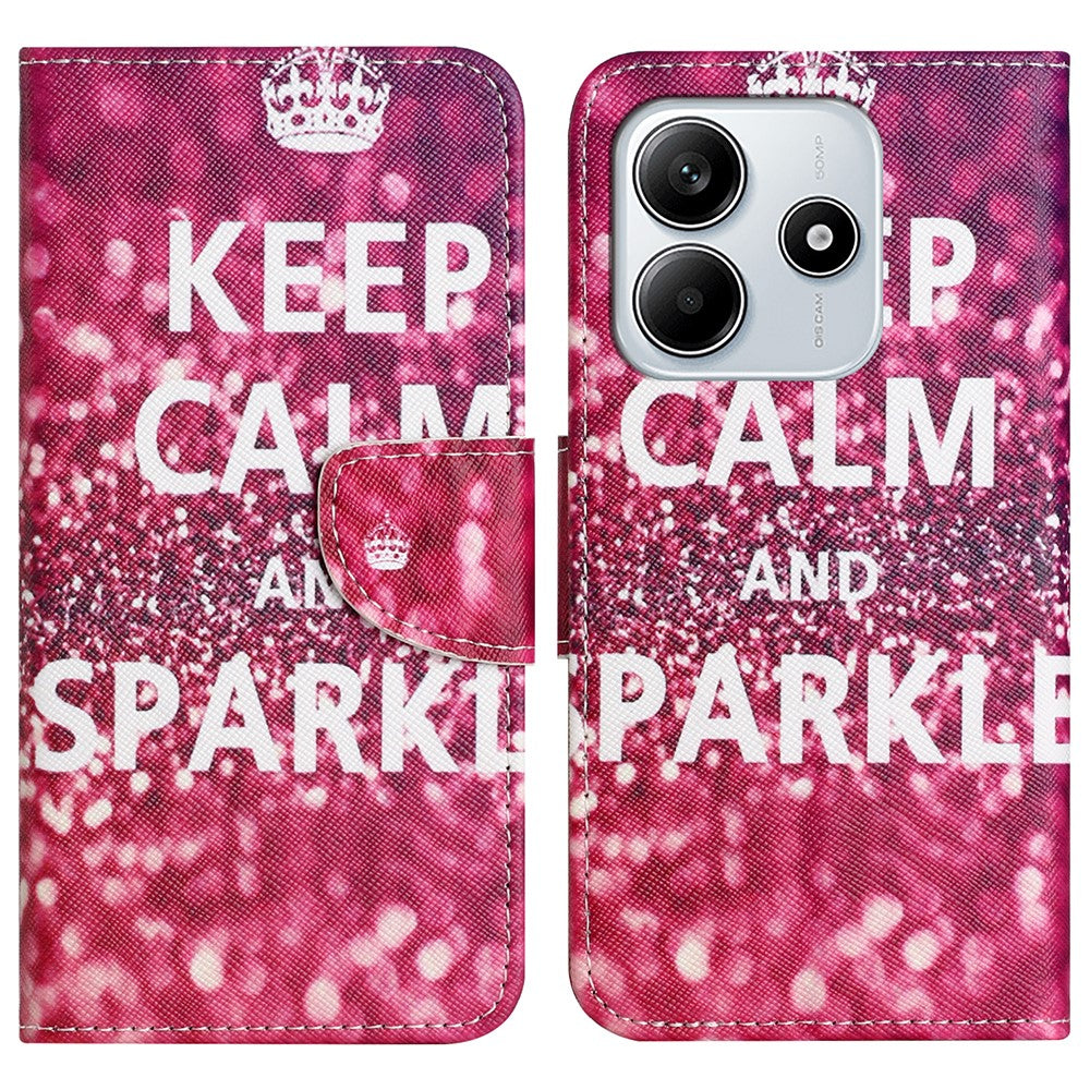 For Xiaomi Redmi Note 14 5G Leather Case Pattern Printing Cross Texture Phone Cover