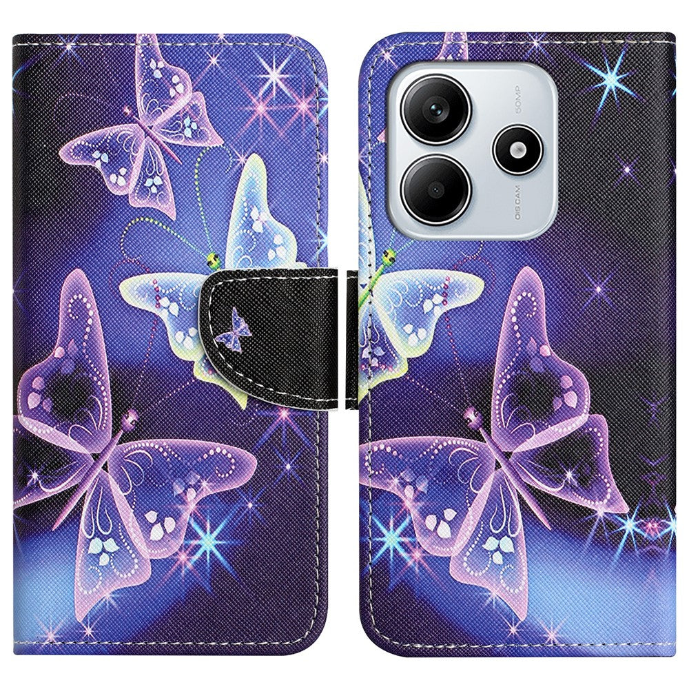 For Xiaomi Redmi Note 14 5G Leather Case Pattern Printing Cross Texture Phone Cover