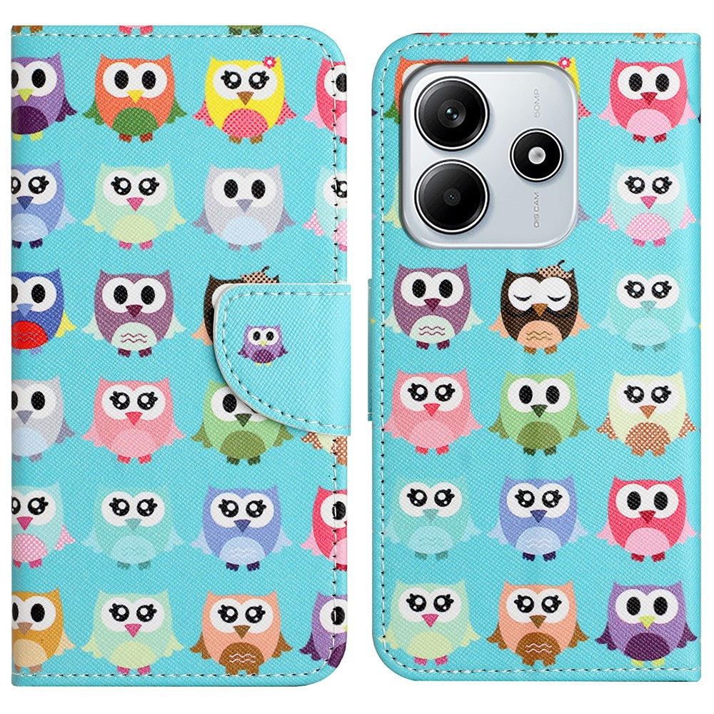 For Xiaomi Redmi Note 14 5G Leather Case Pattern Printing Cross Texture Phone Cover
