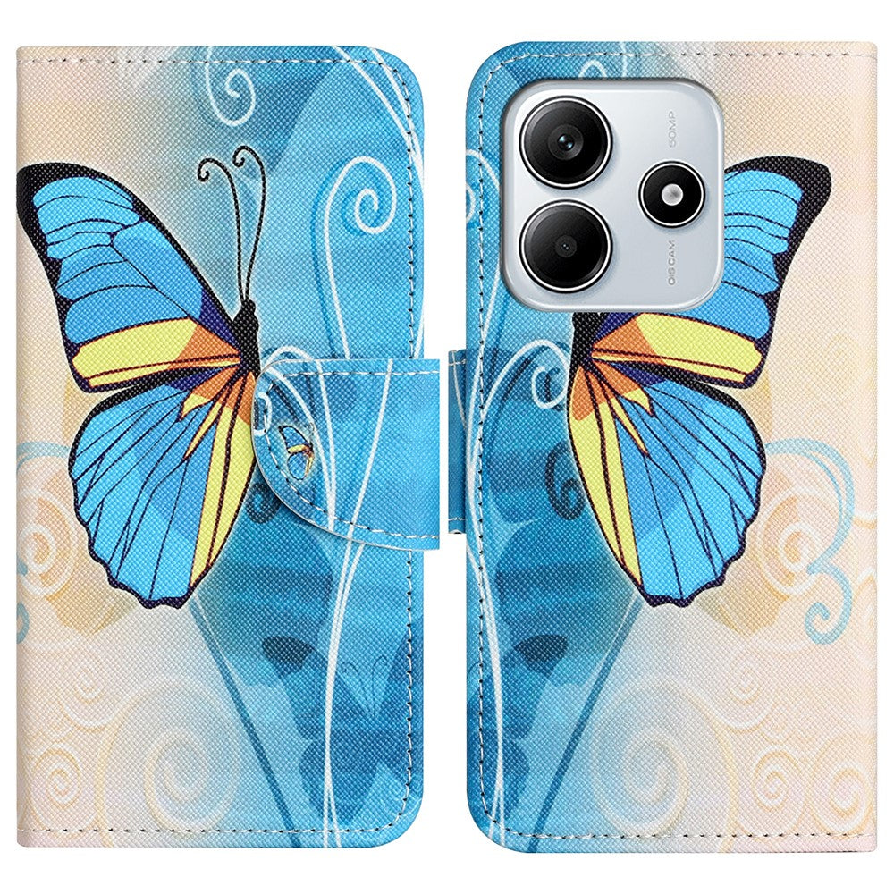 For Xiaomi Redmi Note 14 5G Leather Case Pattern Printing Cross Texture Phone Cover
