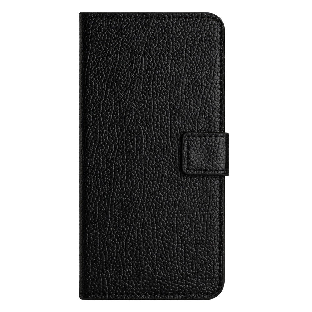 For Xiaomi Redmi Note 14 5G Case PU Leather Wallet Phone Cover Litchi Texture, Black