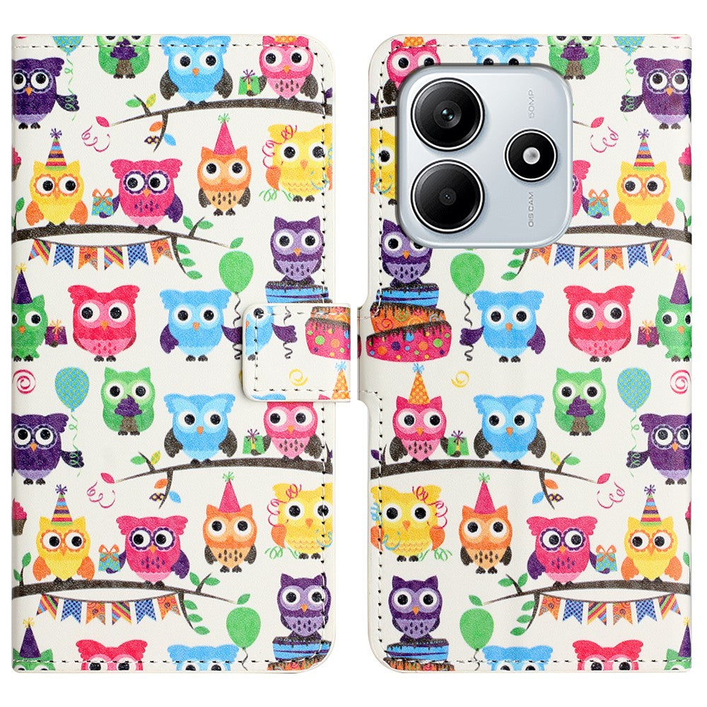 For Xiaomi Redmi Note 14 5G Case Pattern Print PU Leather Wallet Phone Cover