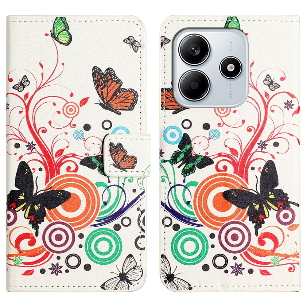 For Xiaomi Redmi Note 14 5G Case Pattern Print PU Leather Wallet Phone Cover
