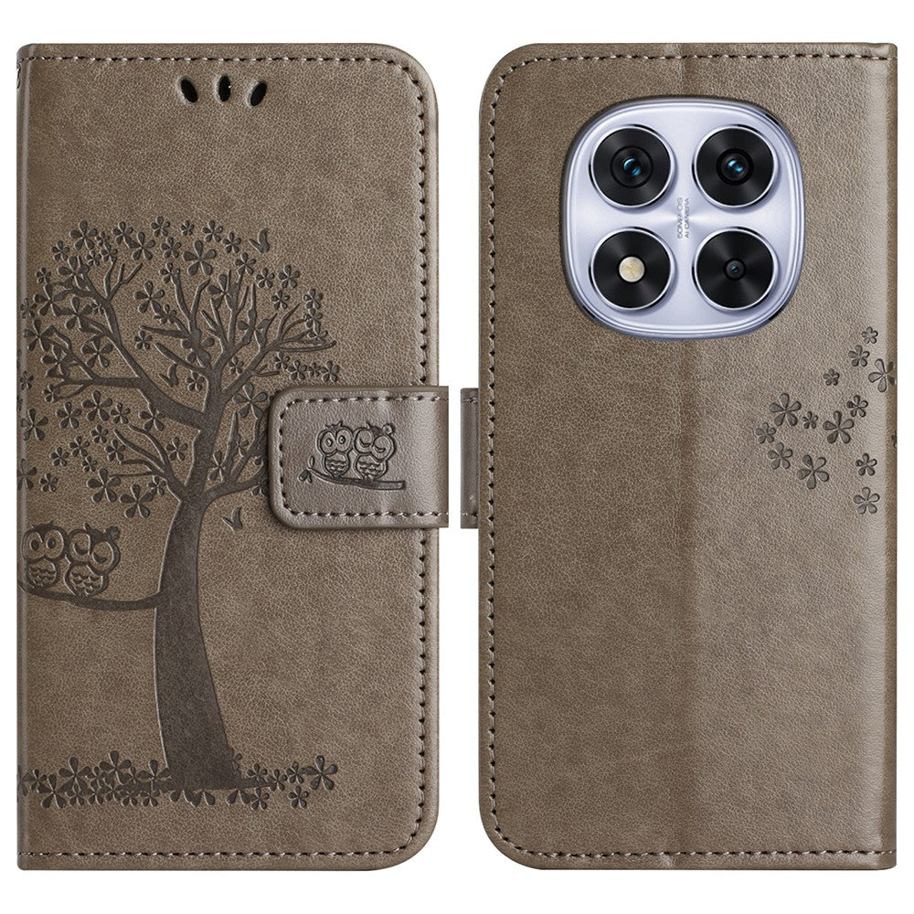 For Xiaomi Redmi Note 14 Pro+ 5G / Note 14 Pro 5G / Poco X7 5G Case PU Leather Owl Tree Imprinted Wallet Phone Cover