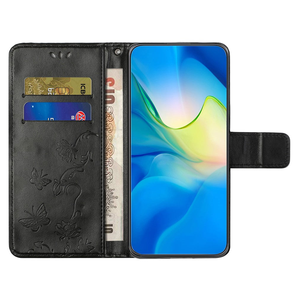 For Xiaomi Redmi Note 14 Pro+ 5G / Note 14 Pro 5G / Poco X7 5G Case Wallet Stand Imprinted Butterfly Flower PU Leather Phone Cover