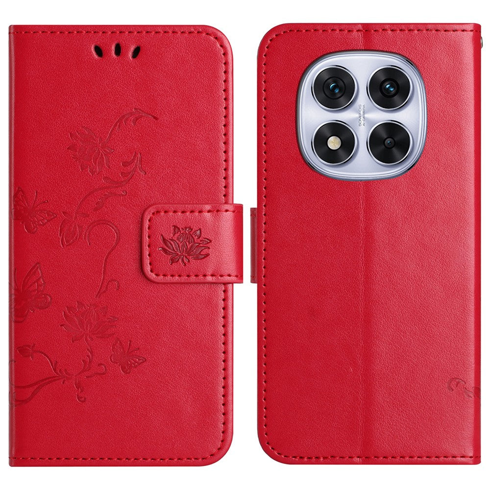 For Xiaomi Redmi Note 14 Pro+ 5G / Note 14 Pro 5G / Poco X7 5G Case Wallet Stand Imprinted Butterfly Flower PU Leather Phone Cover