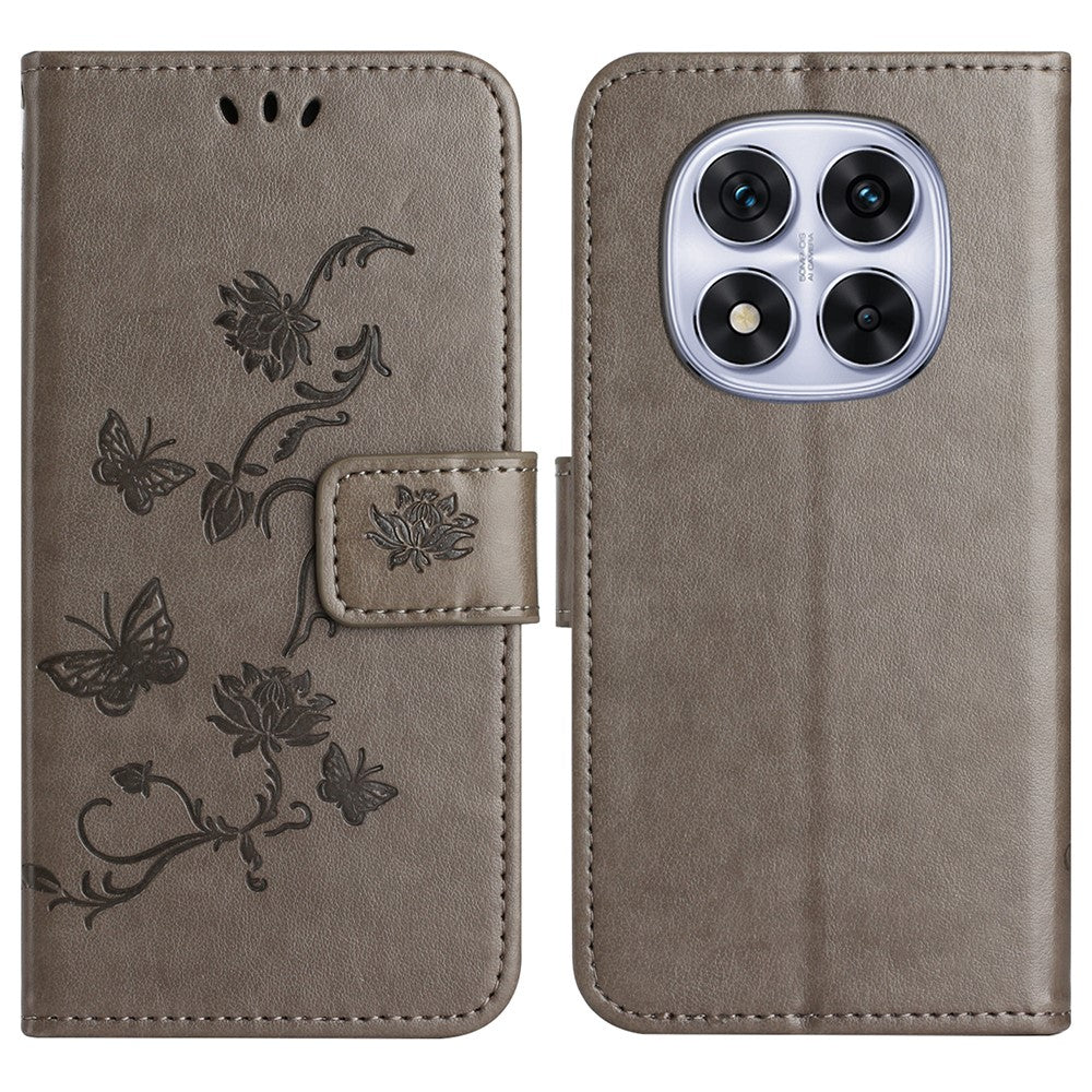 For Xiaomi Redmi Note 14 Pro+ 5G / Note 14 Pro 5G / Poco X7 5G Case Wallet Stand Imprinted Butterfly Flower PU Leather Phone Cover