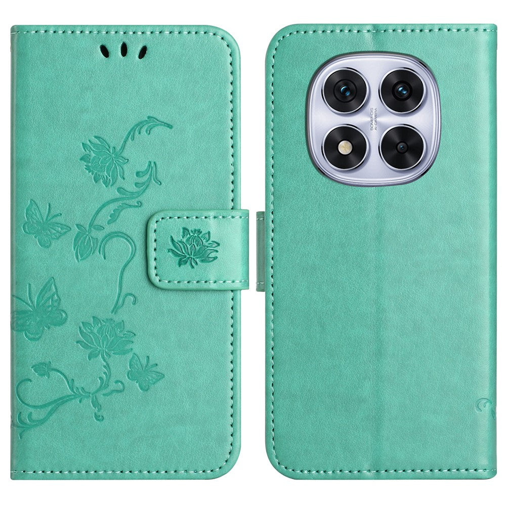 For Xiaomi Redmi Note 14 Pro+ 5G / Note 14 Pro 5G / Poco X7 5G Case Wallet Stand Imprinted Butterfly Flower PU Leather Phone Cover
