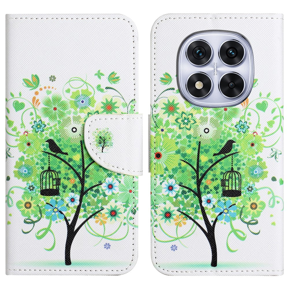 For Xiaomi Redmi Note 14 Pro+ 5G / Note 14 Pro 5G / Poco X7 5G Leather Case Pattern Printing Cross Texture Phone Cover