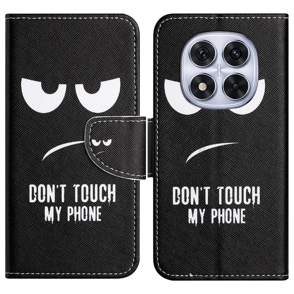 For Xiaomi Redmi Note 14 Pro+ 5G / Note 14 Pro 5G / Poco X7 5G Leather Case Pattern Printing Cross Texture Phone Cover