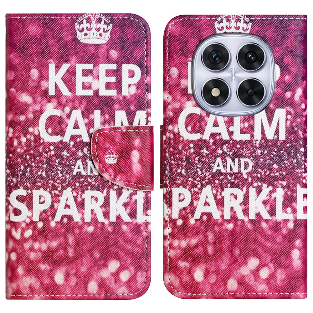For Xiaomi Redmi Note 14 Pro+ 5G / Note 14 Pro 5G / Poco X7 5G Leather Case Pattern Printing Cross Texture Phone Cover