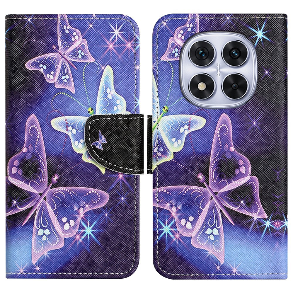For Xiaomi Redmi Note 14 Pro+ 5G / Note 14 Pro 5G / Poco X7 5G Leather Case Pattern Printing Cross Texture Phone Cover