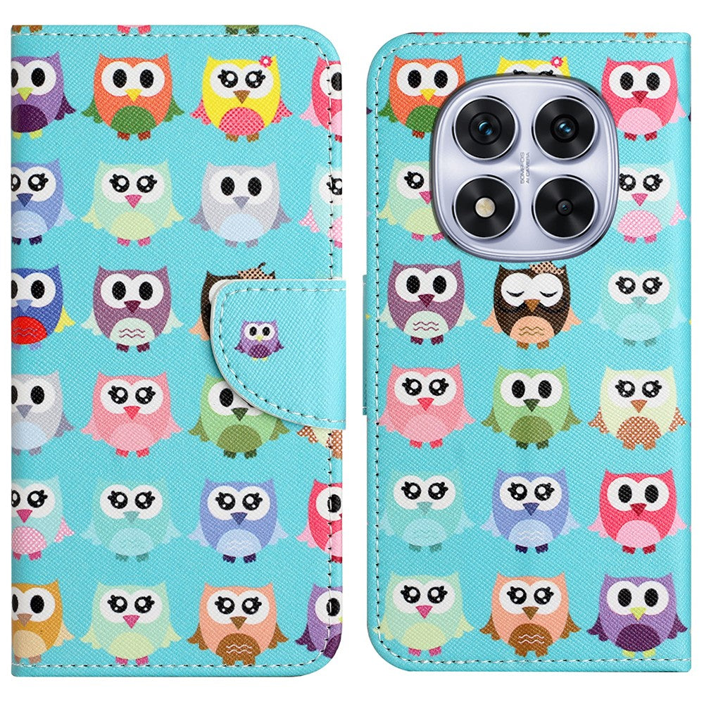 For Xiaomi Redmi Note 14 Pro+ 5G / Note 14 Pro 5G / Poco X7 5G Leather Case Pattern Printing Cross Texture Phone Cover