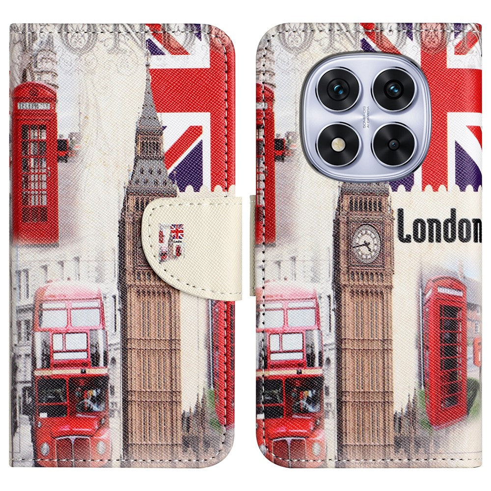 For Xiaomi Redmi Note 14 Pro+ 5G / Note 14 Pro 5G / Poco X7 5G Leather Case Pattern Printing Cross Texture Phone Cover