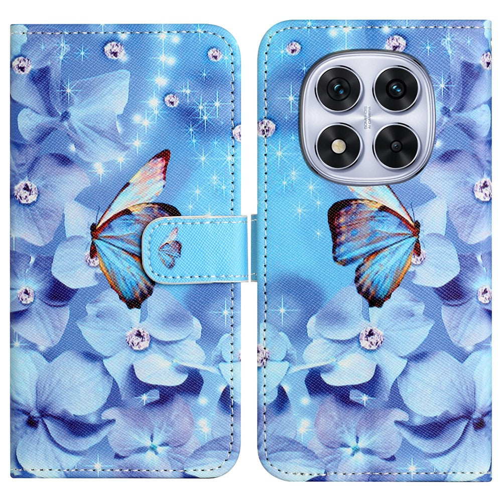 For Xiaomi Redmi Note 14 Pro+ 5G / Note 14 Pro 5G / Poco X7 5G Case Pattern Print PU Leather Wallet Phone Cover Cross Texture