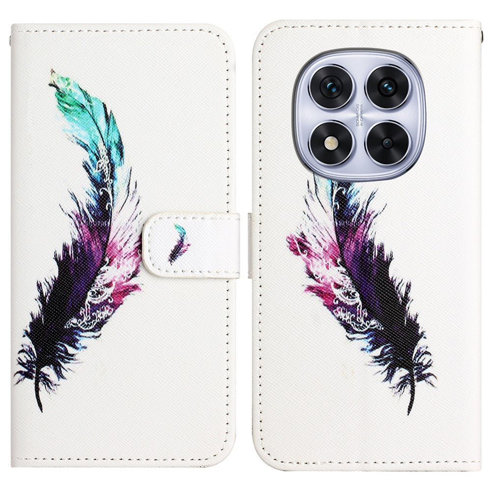 For Xiaomi Redmi Note 14 Pro+ 5G / Note 14 Pro 5G / Poco X7 5G Case Pattern Print PU Leather Wallet Phone Cover Cross Texture