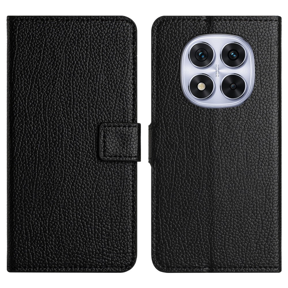 For Xiaomi Redmi Note 14 Pro+ 5G / Note 14 Pro 5G / Poco X7 5G Case PU Leather Wallet Phone Cover Litchi Texture, Black