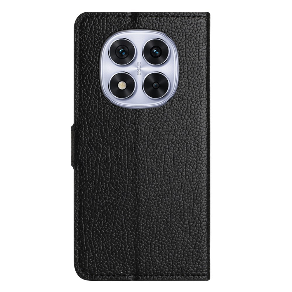 For Xiaomi Redmi Note 14 Pro+ 5G / Note 14 Pro 5G / Poco X7 5G Case PU Leather Wallet Phone Cover Litchi Texture, Black