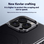 For iPhone 15 Pro Max Case Compatible with MagSafe Carbon Fiber Texture Leather Coated PC+Silicone Protective Cover