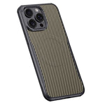 For iPhone 15 Pro Max Case Compatible with MagSafe Carbon Fiber Texture Leather Coated PC+Silicone Protective Cover