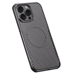 For iPhone 15 Pro Max Case Compatible with MagSafe Carbon Fiber Texture Leather Coated PC+Silicone Protective Cover