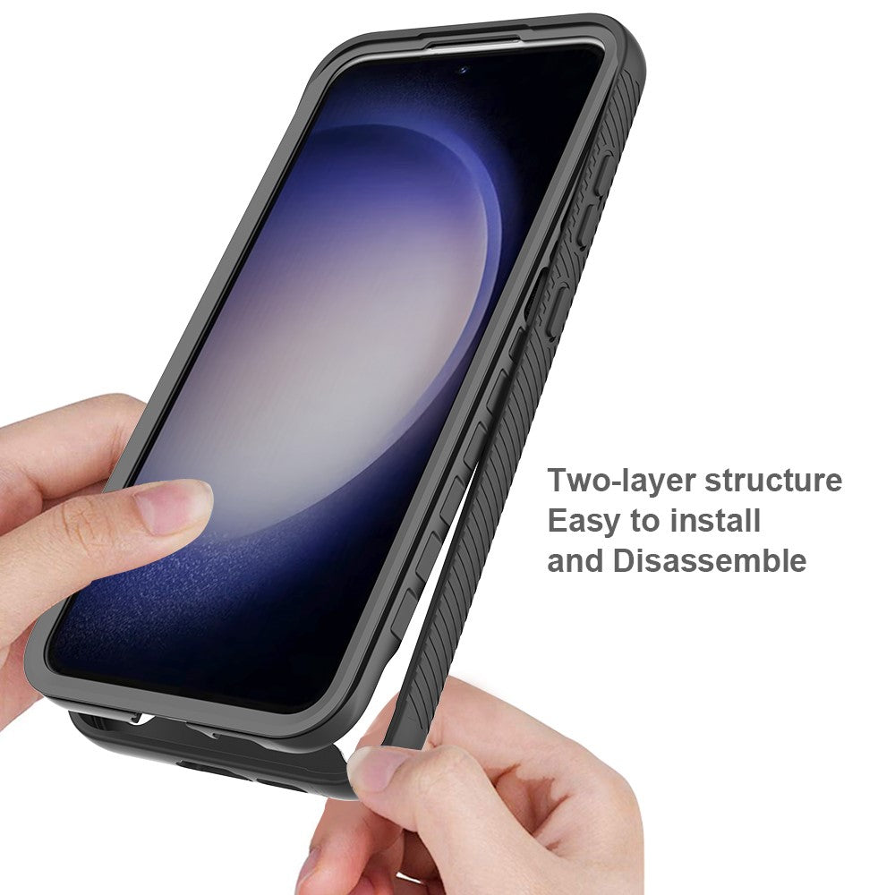For Samsung Galaxy S24 FE Case PC+TPU Clear Phone Cover with PET Screen Film