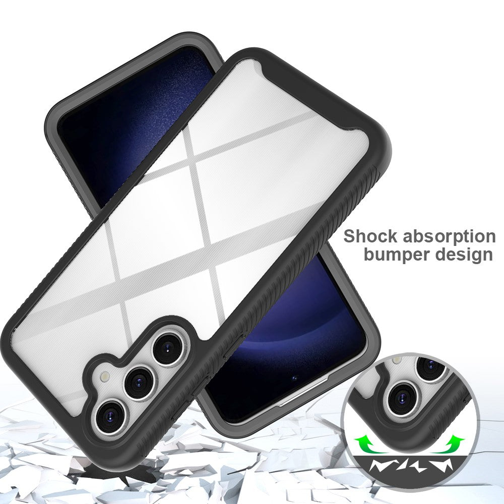 For Samsung Galaxy S24 FE Case PC+TPU Clear Phone Cover with PET Screen Film