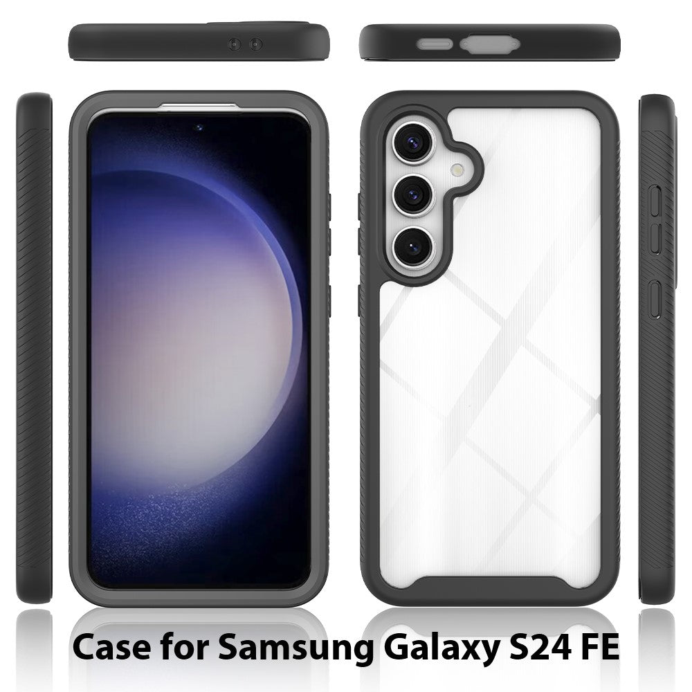 For Samsung Galaxy S24 FE Case PC+TPU Clear Phone Cover with PET Screen Film