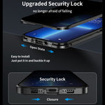 For iPhone 16 Case Anti-Spy Double-Sided Tempered Glass+Magnetic Metal Frame Phone Cover