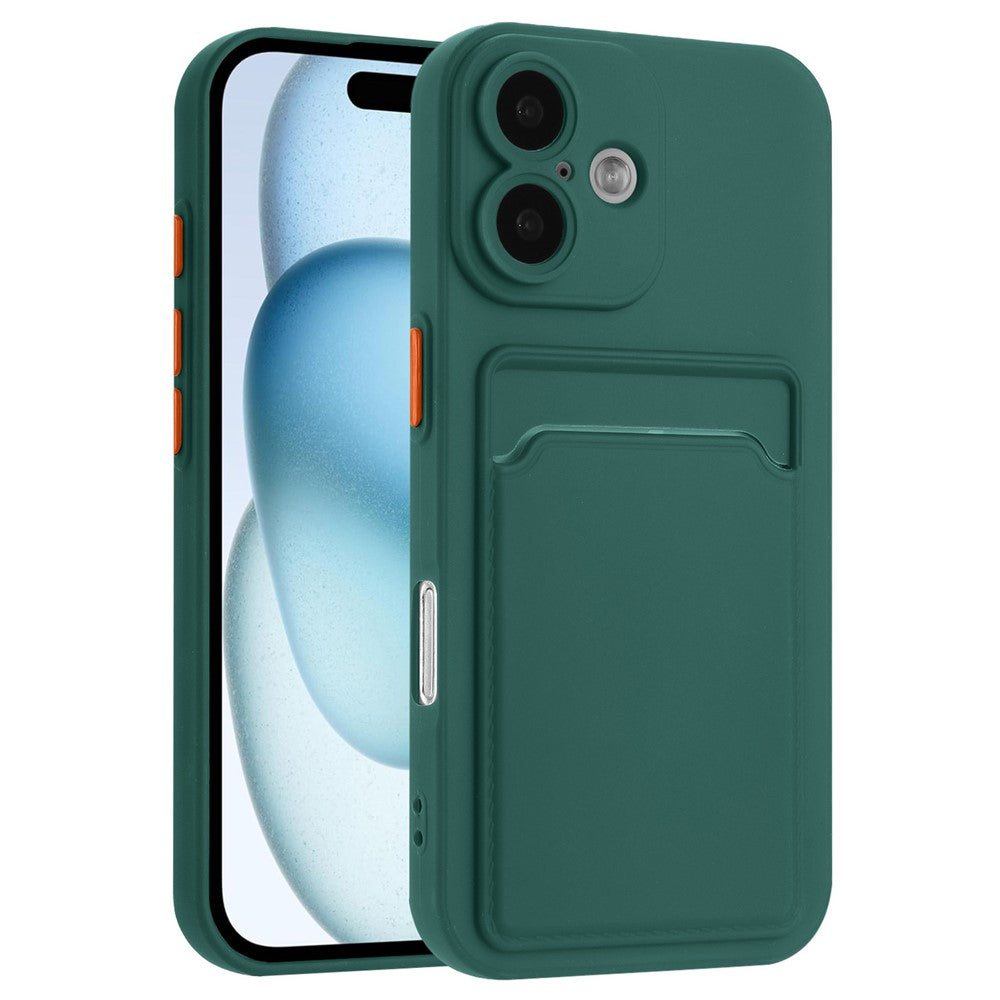 Til iPhone 16 Plus Cover Fleksibelt TPU Telefoncover med Kortholder bagpå