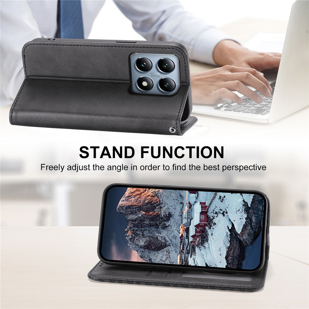 For Xiaomi 14T Pro Case Calf Texture PU Leather Phone Cover with Wallet
