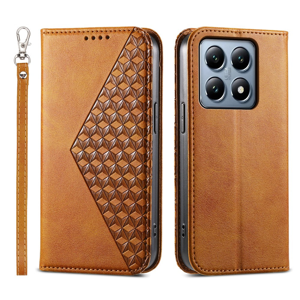 For Xiaomi 14T Pro Case Calf Texture PU Leather Phone Cover with Wallet