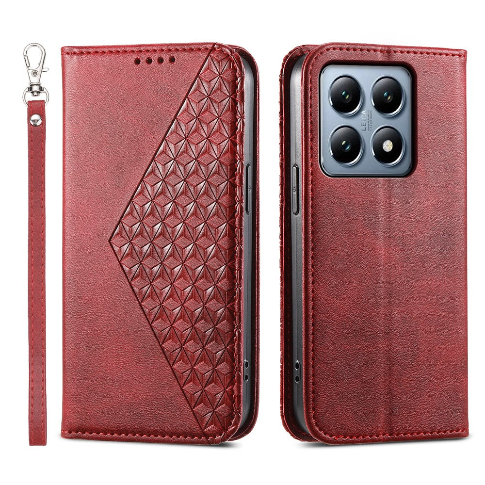 For Xiaomi 14T Pro Case Calf Texture PU Leather Phone Cover with Wallet