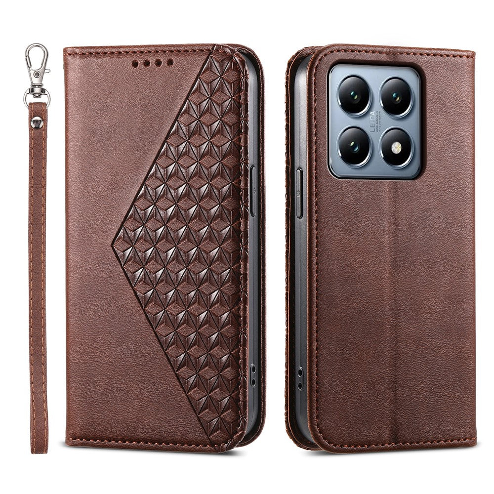 For Xiaomi 14T Pro Case Calf Texture PU Leather Phone Cover with Wallet