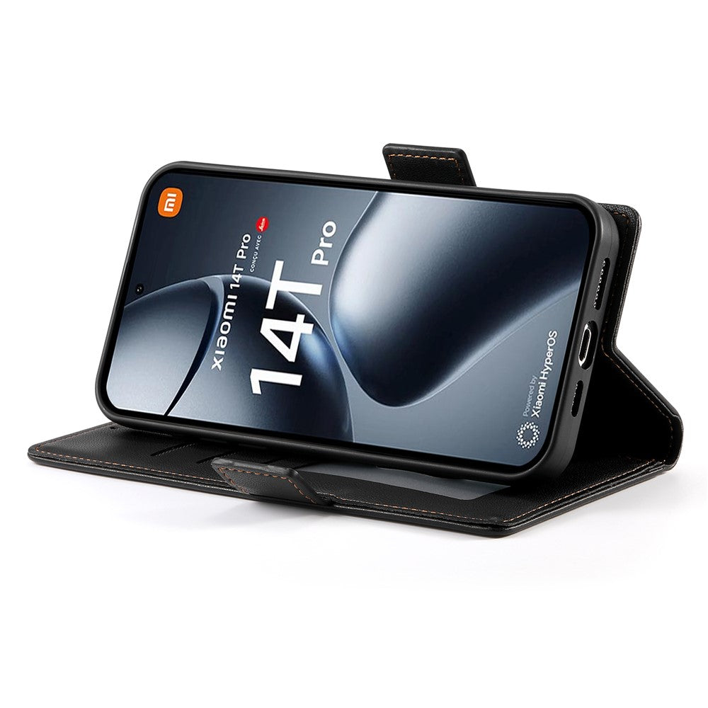 DF-010 For Xiaomi 14T Pro Stand Case PU Leather Wallet Phone Cover