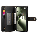 DF-011 For Xiaomi 14T Case Zipper Pocket Wallet Leather Phone Cover with Straps