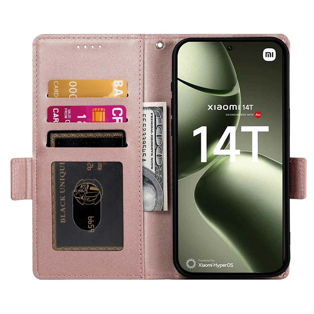 DF-010 For Xiaomi 14T Stand Case PU Leather Wallet Phone Cover