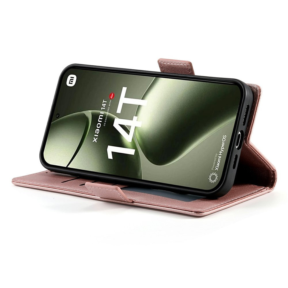 DF-010 For Xiaomi 14T Stand Case PU Leather Wallet Phone Cover
