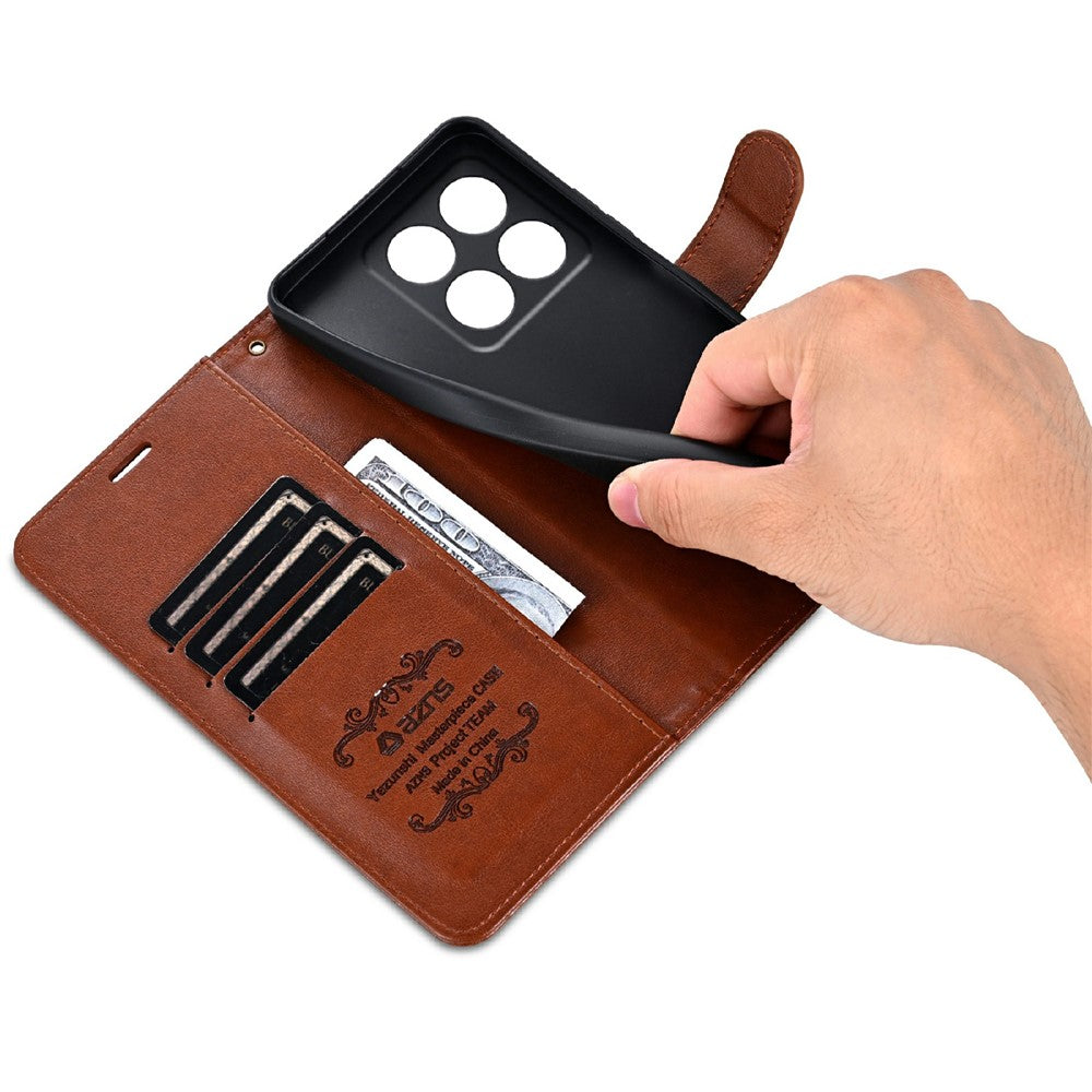 AZNS For Xiaomi 14T Case Anti-Scratch PU Leather Stand Wallet Phone Cover