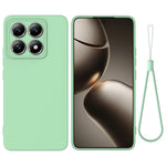 For Xiaomi 14T Pro Case Liquid Silicone Anti-Scratch Phone Cover with Hand Strap