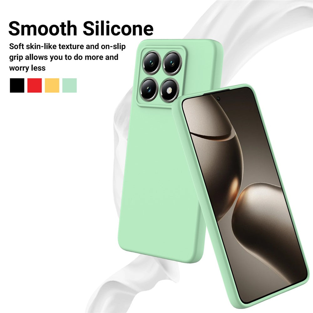 For Xiaomi 14T Pro Case Liquid Silicone Anti-Scratch Phone Cover with Hand Strap
