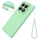 For Xiaomi 14T Pro Case Liquid Silicone Anti-Scratch Phone Cover with Hand Strap